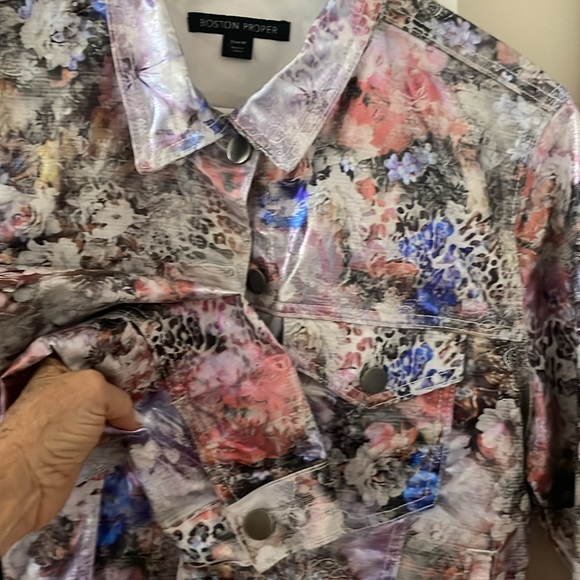 BOSTON PROPER SHINEY JACKET SIZE M - Picture 4 of 5